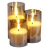 Hearthglow Flameless LED Candles with Remote, Set of 3