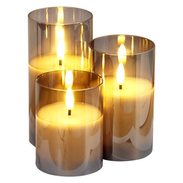 Hearthglow Flameless LED Candles with Remote, Set of 3