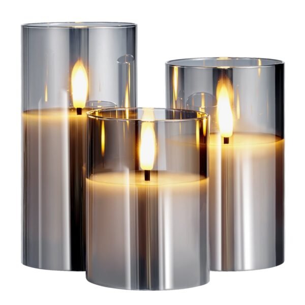 Hearthglow Flameless LED Candles with Remote, Set of 3