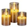 Hearthglow Flameless LED Candles with Remote, Set of 3