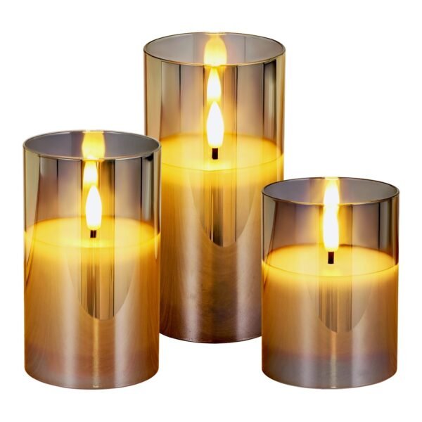 Hearthglow Flameless LED Candles with Remote, Set of 3