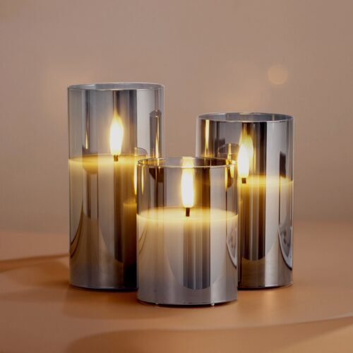 Hearthglow Flameless LED Candles with Remote, Set of 3