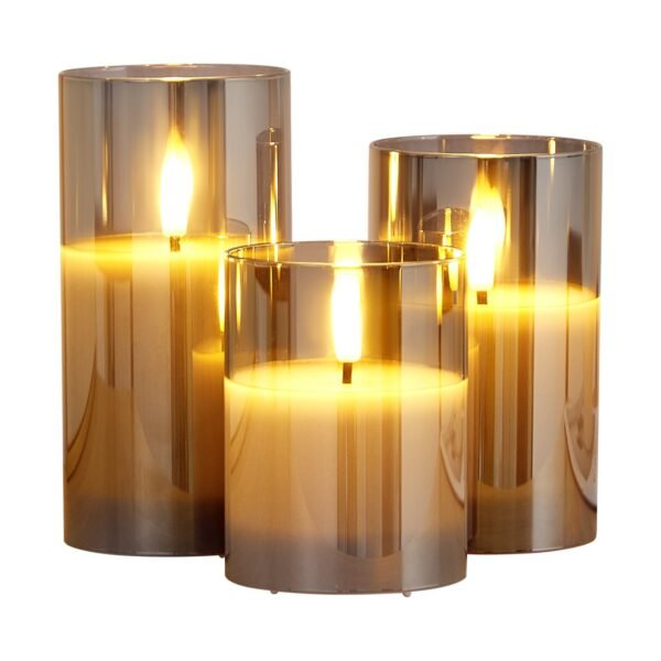 Hearthglow Flameless LED Candles with Remote, Set of 3